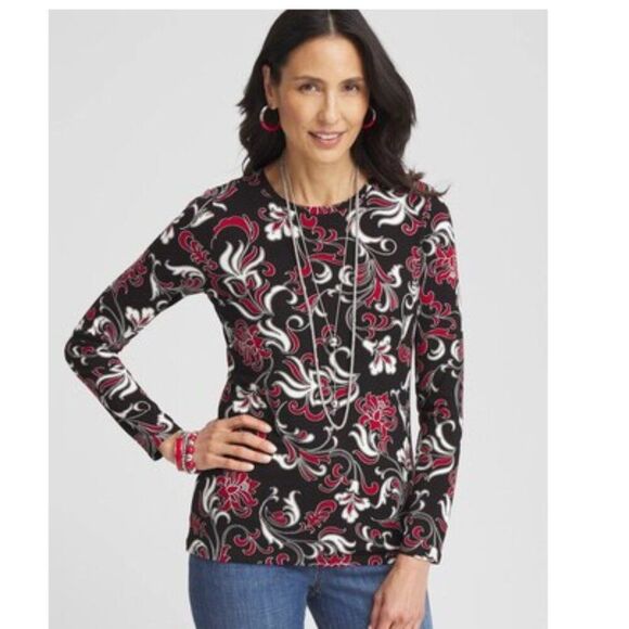 Chico's Touch of Cool™ Swirl Layering Tee Size 1 (8) NWOT - Picture 1 of 15